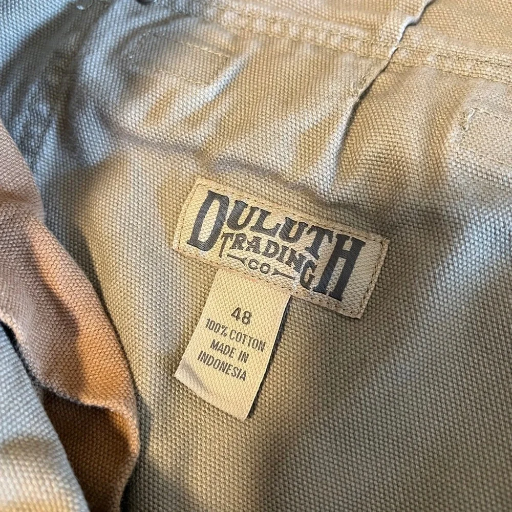 Duluth Trading Co Men 48 Khaki Fire Hose Cotton Canvas Cargo Work Shorts Tan